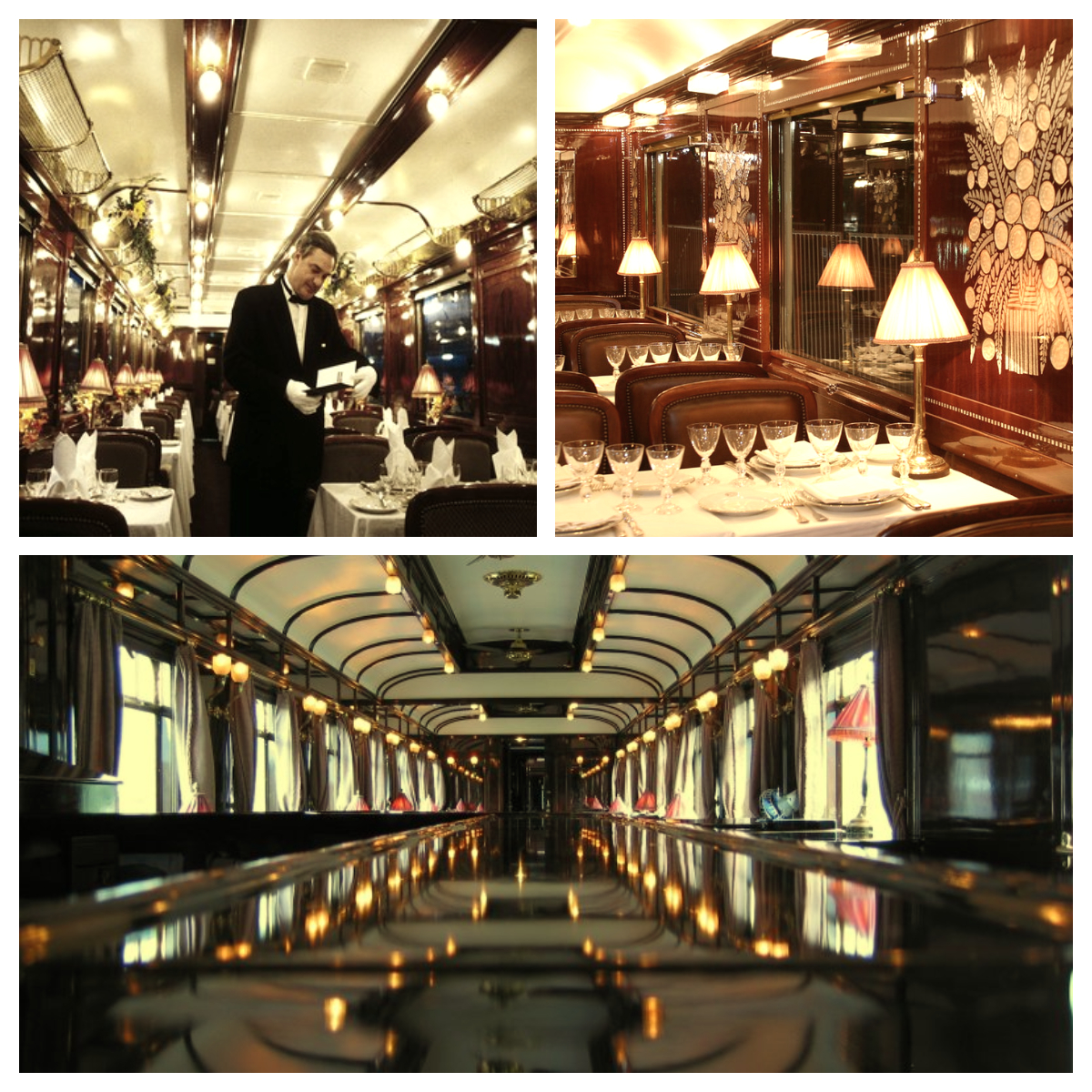 trajet orient express train collage